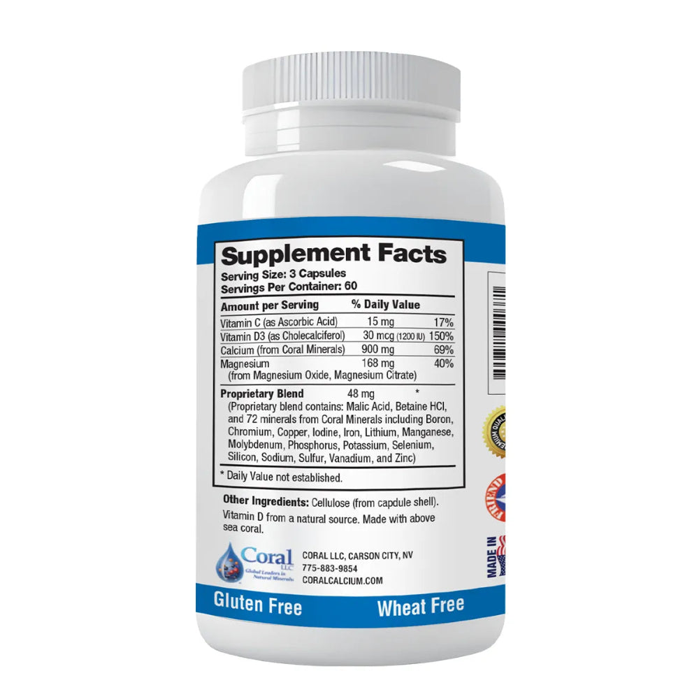 Supplement bottle with label showing 'Supplement Facts' on a white background 180 capsules