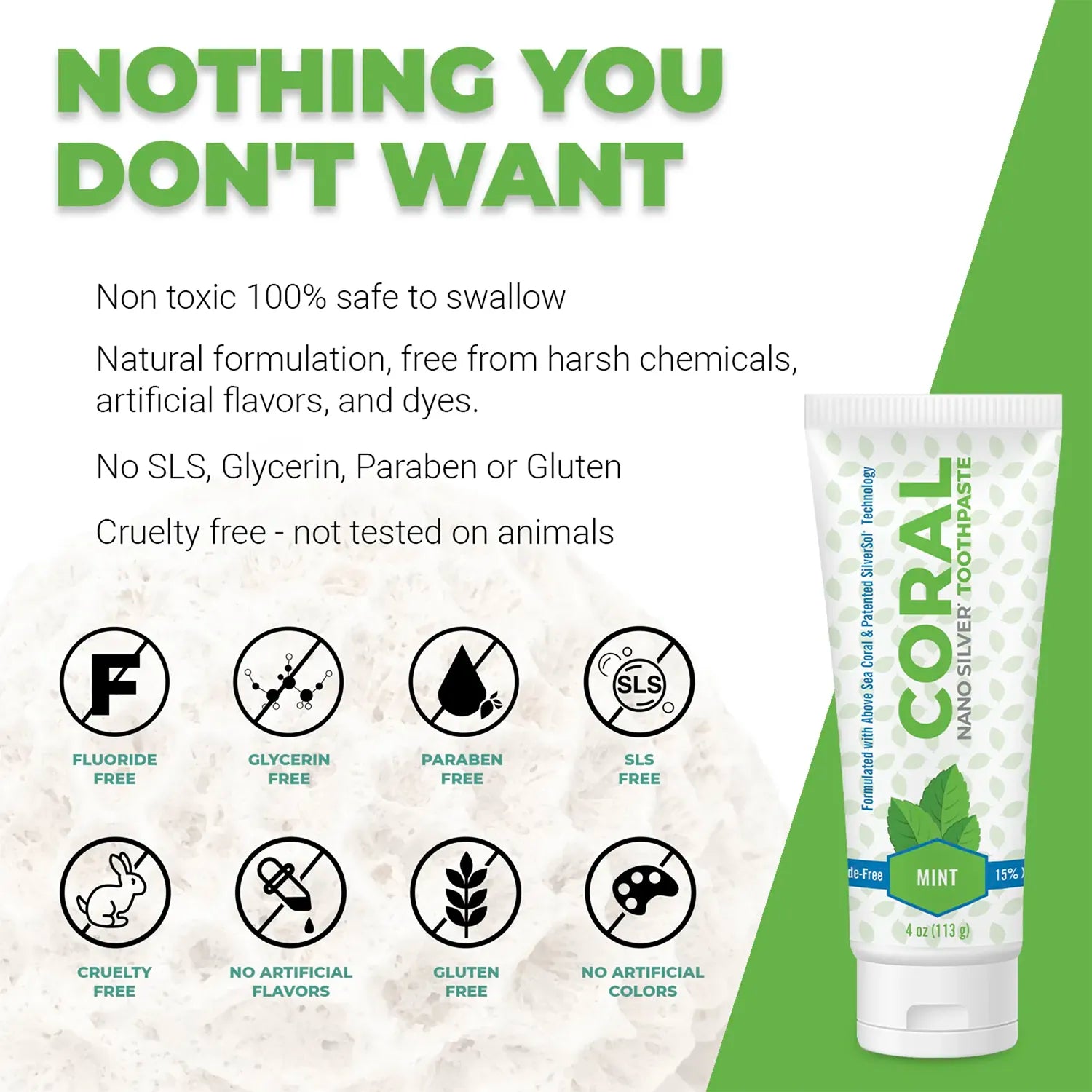 nano silver mint flavor nothing you don't want in a toothpaste