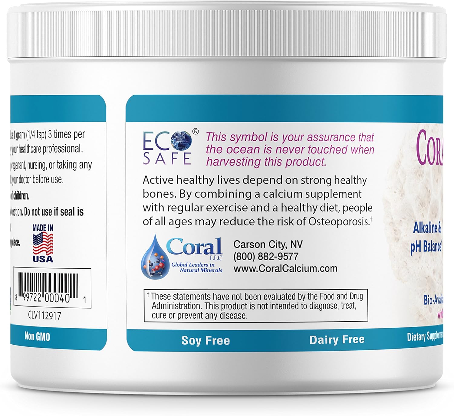 EcoPure Pure Coral Calcium Powder – 454 Grams