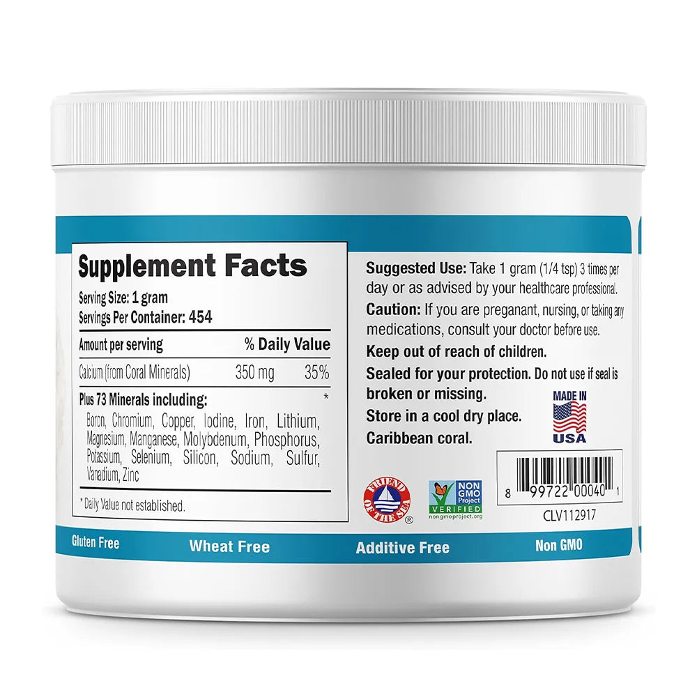 Supplement container with label displaying supplement facts and nutritional information.