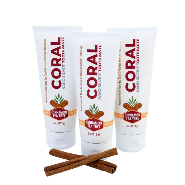 Nano Silver Cinnamon Tea Tree Toothpaste 3 Pack – Coral Toothpaste