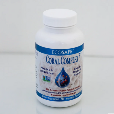 Ecosafe Coral Complex dietary supplement bottle on a white background