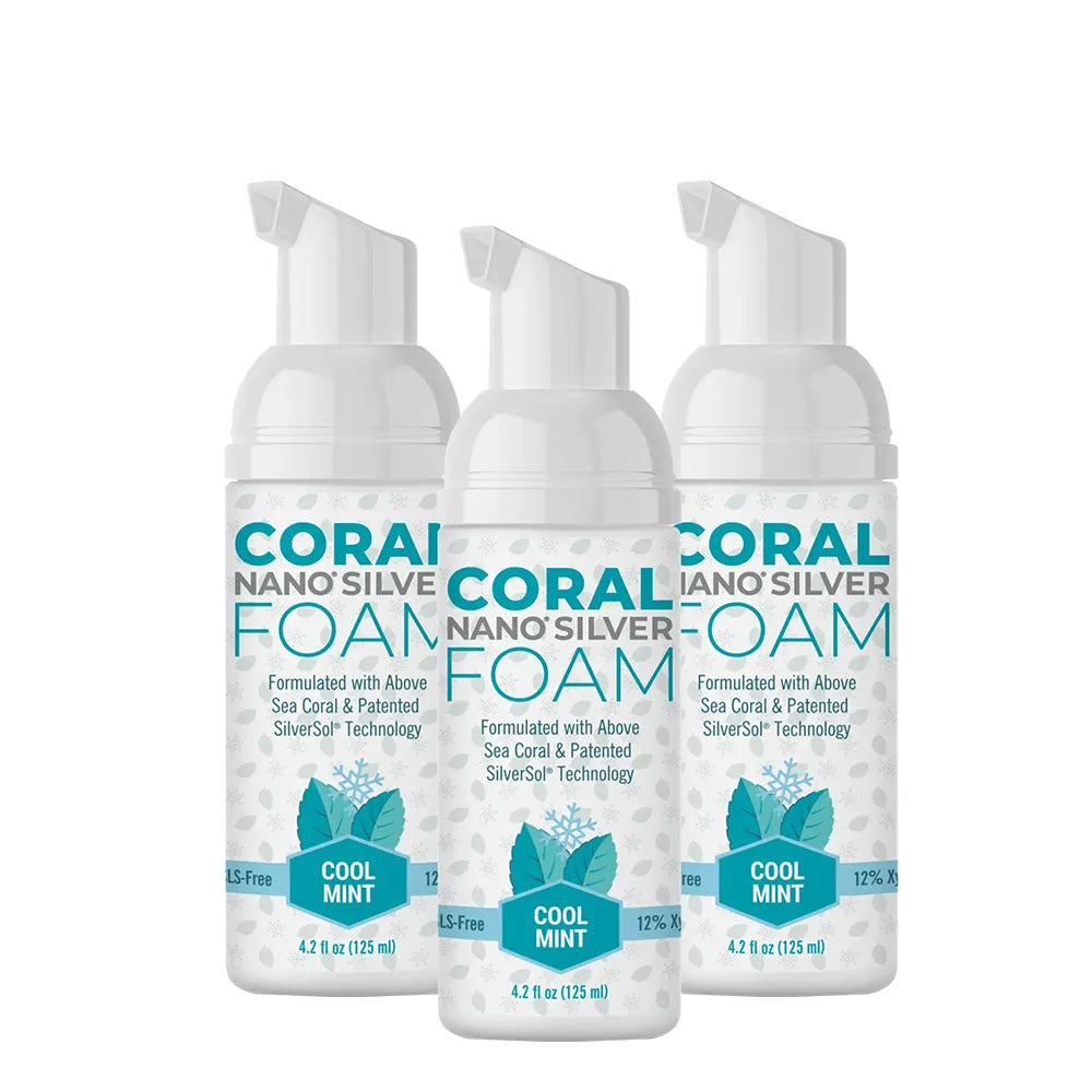 coral nano silver foaming toothpaste 3 bottles