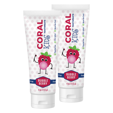 coral white kids bubble berry flavor 2 tubes