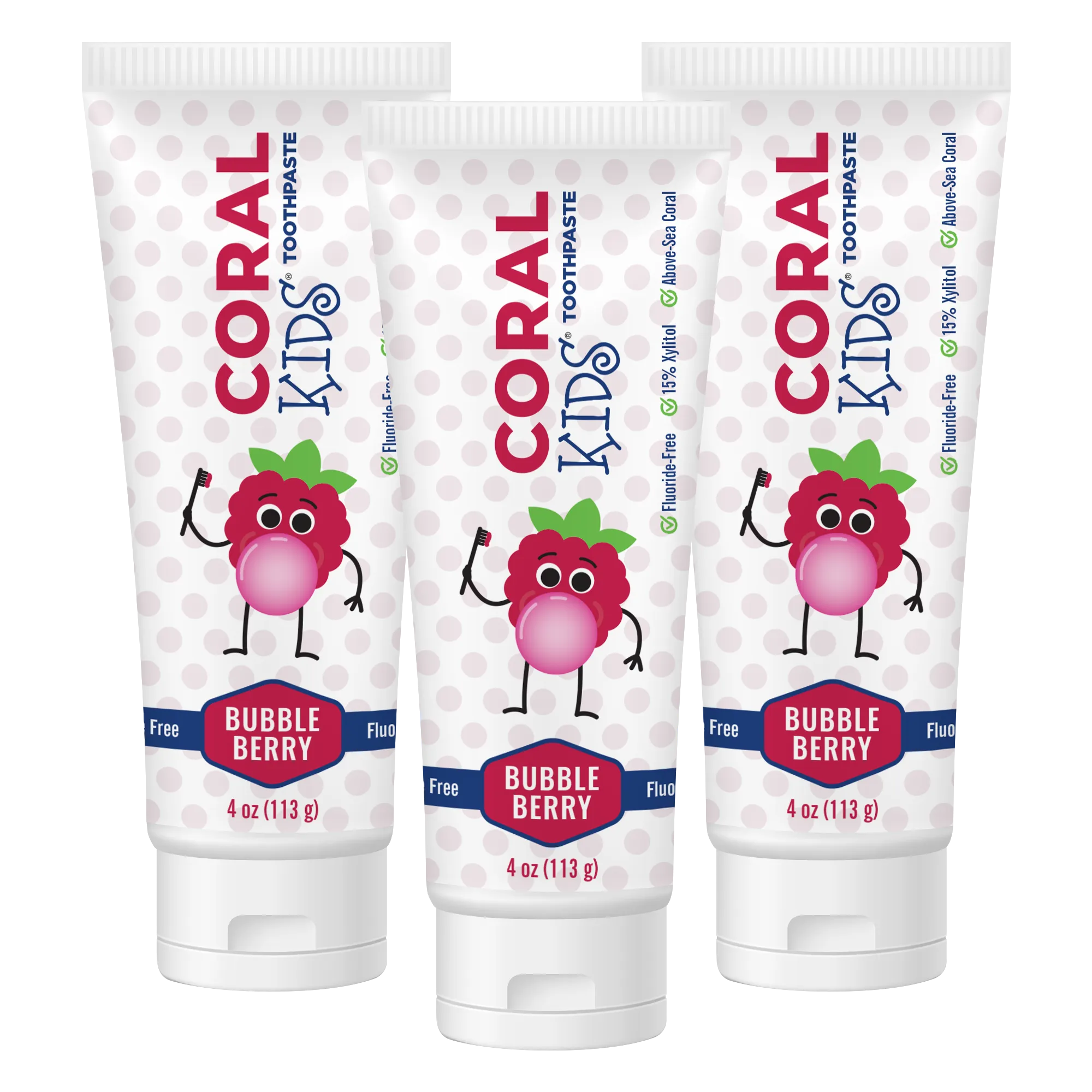 Coral White Kids Bubble Berry (4oz) 3 Tubes