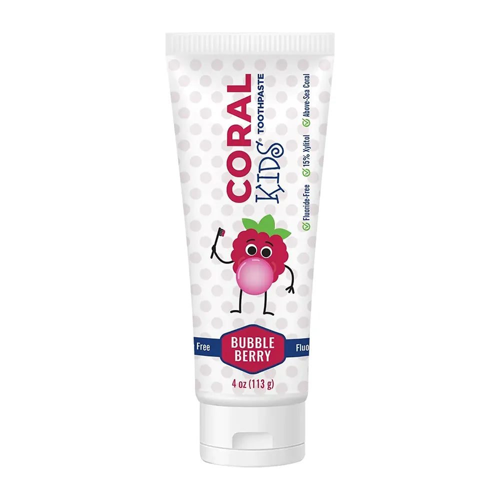 coral white kid's bubble berry flavor toothpaste
