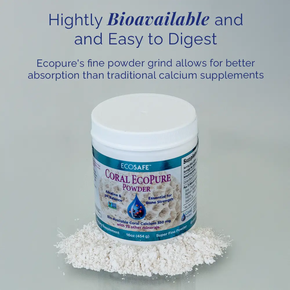 EcoPure Pure Coral Calcium Powder – 454 Grams