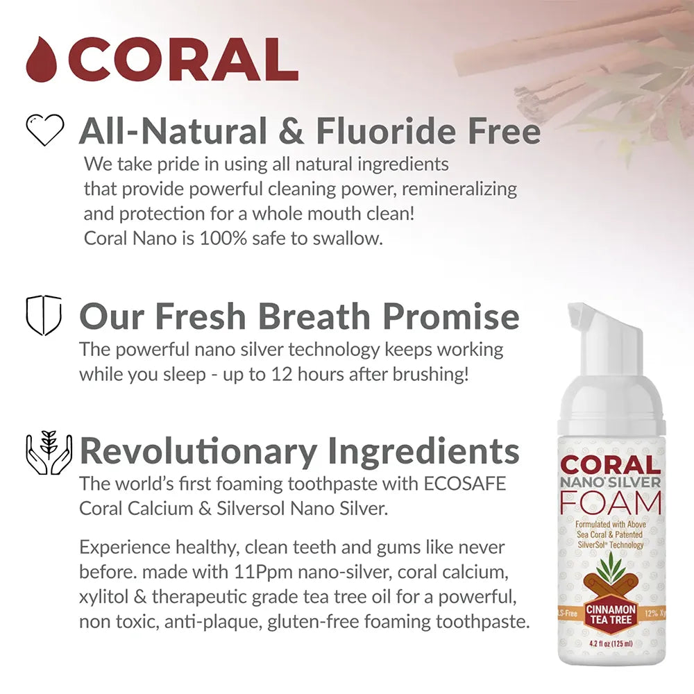 Coral White Fluoride Free Toothpaste Mint (4oz) | Natural Freshness for ...