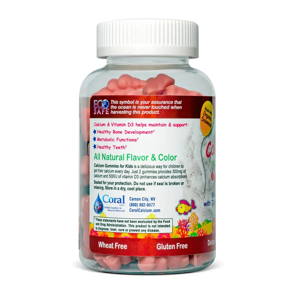 coral kid's gummies with all natural flavor