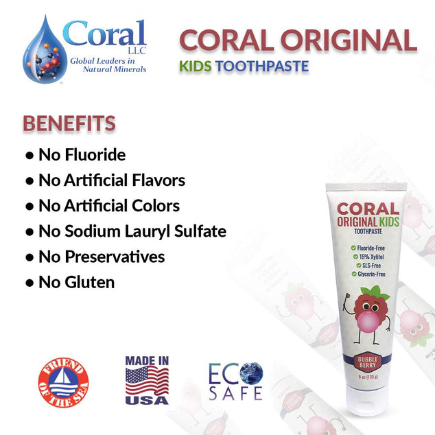 Coral White Kids Berry Bubblegum Toothpaste (6oz)