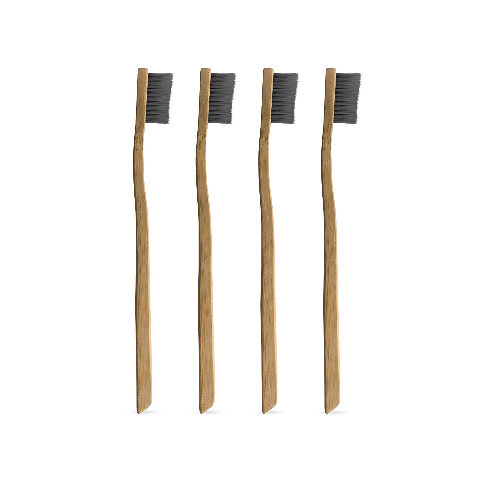 Natural and Organic Silver Bristle Bamboo Toothbrush - 4 Pack